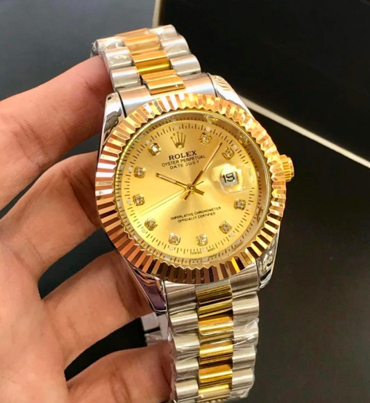 Rolex Date just in Golden Colour