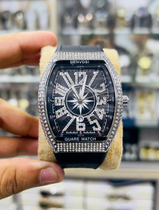 Royal Blue Diamond-Studded Watch – Elegant Timepiece
